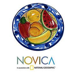 Set of 4 Ceramic 'Harvest' Dessert Plates (El Salvador)