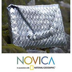 Recycled Metalized Wrapper 'Eco Savvy' Small Clutch Bag (Guatemala)