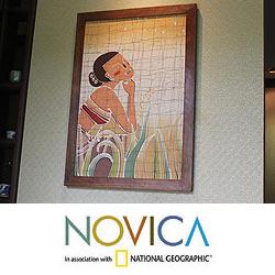 Cholprasertsuk 'Quiet Moment' Batik Print Art (Thailand)