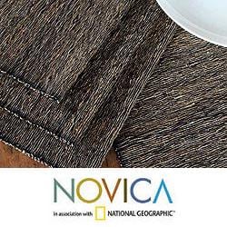 Set of 4 Cotton Natural Fibers 'Nature By Night' Placemats (Indonesia)