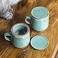 Set for 2 Ceramic 'Tea Time' Tea Mugs (El Salvador)