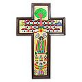 Handcrafted Pinewood 'Village of Love' Cross (El Salvador)