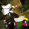 Set of 6 Pinewood 'Guardian Angels' Ornaments (El Salvador)