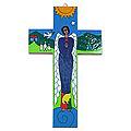 Handcrafted Pinewood 'Angel of Peace' Cross (El Salvador)
