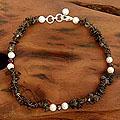 Sterling Silver 'Love Empowered' Pearl Anklet (5-5.5 mm) (India)