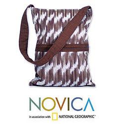 Cotton 'Maya Coffee' Medium Shoulder Bag (Guatemala)