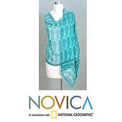 Silk 'Chennai Garden' Shawl (India)
