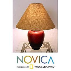 Handcrafted Ceramic 'Vase of Light' Table Lamp (Mexico)
