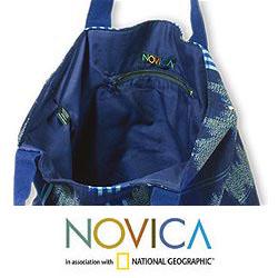 Cotton 'Midnight Maya' Medium Tote Bag (Guatemala)