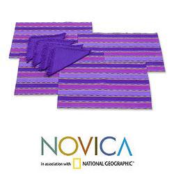 Set of 4 Cotton 'Zunil Inspired' Placemats and Napkins (Guatemala)