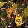 Set of 2 Cedar Wood 'Deer and Tiger Dance Masks' Ornaments (Guatemala)