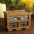 Painted Glass 'Floral Majesty' Chest of Drawers (Peru)