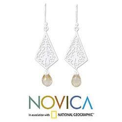 Sterling Silver 'Sunny Glamour' Citrine Earrings (Thailand)