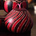 Set of 4 Dried Mate Gourd 'Fuchsia Symmetry' Ornaments (Peru)