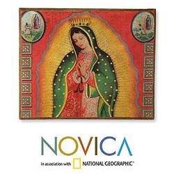 Pinewood 'Loving Virgin of Guadalupe' Decoupage Jewelry Box (Mexico)
