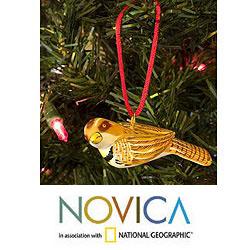 Set of 2 Handcrafted Ceramic 'Jacarini Finch' Ornaments (Guatemala)