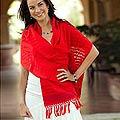 Cotton 'Atitlan Poinsettias' Scarf (Guatemala)