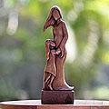 Suar Wood 'Mother and Daughter' Sculpture (Indonesia)