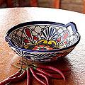 Handcrafted Ceramic 'Marigold Mosaic' Talavera Bowl (Mexico)