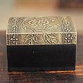 Mango Wood Aluminum 'Mughal Blossoms' Repousse Box (India)