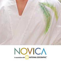 Men's Cotton 'Bali Palm' Robe (Indonesia)