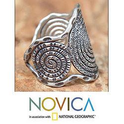 Sterling Silver 'Hill Tribe Moon' Ring (Thailand)