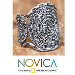 Sterling Silver 'Hill Tribe Moon' Ring (Thailand)