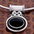 Sterling Silver 'Nepantla' Obsidian Choker (Mexico)