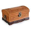 Handcrafted Cedar 'Ancestors' Leather Chest (Peru)