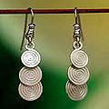 Silver 'Flowing' Dangle Earrings (Mexico)