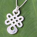 Blue Topaz Pendant Necklace 'Lucky Knot' (Thailand)