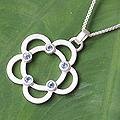 Sterling Silver 'Blossoming Glamour' Blue Topaz Necklace (Thailand)