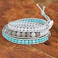 Handcrafted Multi-gemstone 'Fresh Lily' Wrap Bracelet (Thailand)
