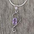Sterling Silver 'Spiritual Love' Amethyst Necklace (India)