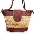 Palm and Leather 'Hunab Ku' Large Accent Handbag (Mexico)