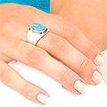 Sterling Silver 'Blue Moon' Reconstituted Turquoise Ring (Mexico)