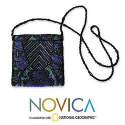 Polyester 'Island Nights' Beaded Shoulder Bag (Indonesia)