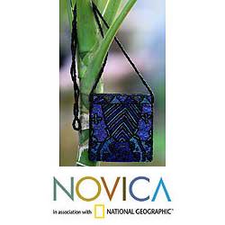 Polyester 'Island Nights' Beaded Shoulder Bag (Indonesia)