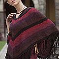 Alpaca Wool Blend 'Morning Sunrise' Poncho (Peru)