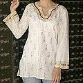 Cotton 'Golden Glamour' Beaded Tunic (India)