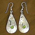 Sterling Silver 'Lime Teardrops' Peridot Earrings (India)