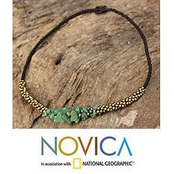 Quartz 'Green Orchids' Beaded Necklace (Thailand)