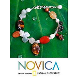 Pearl 'Sun Goddess' Multi-gemstone Bracelet (6 and 10 mm) (Thailand)