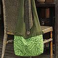 Cotton 'Emerald Paisley' Medium Shoulder Bag (Thailand)