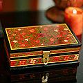 Handcrafted Plywood 'Scarlet Spring' Box (India)