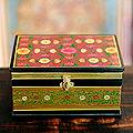 Handcrafted Plywood 'Red Wine Garden' Box (India)