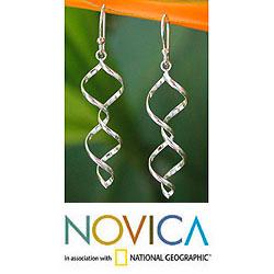 Sterling Silver 'Songkran Joy' Dangle Earrings (Thailand)