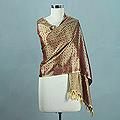 Banarasi Silk Shawl 'Golden Twilight' (India)