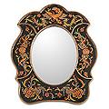 Painted Glass Handcrafted 'Birdsong at Night' Mirror (Peru)