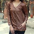 Silk 'Brown Shimmer' Blouse (India)